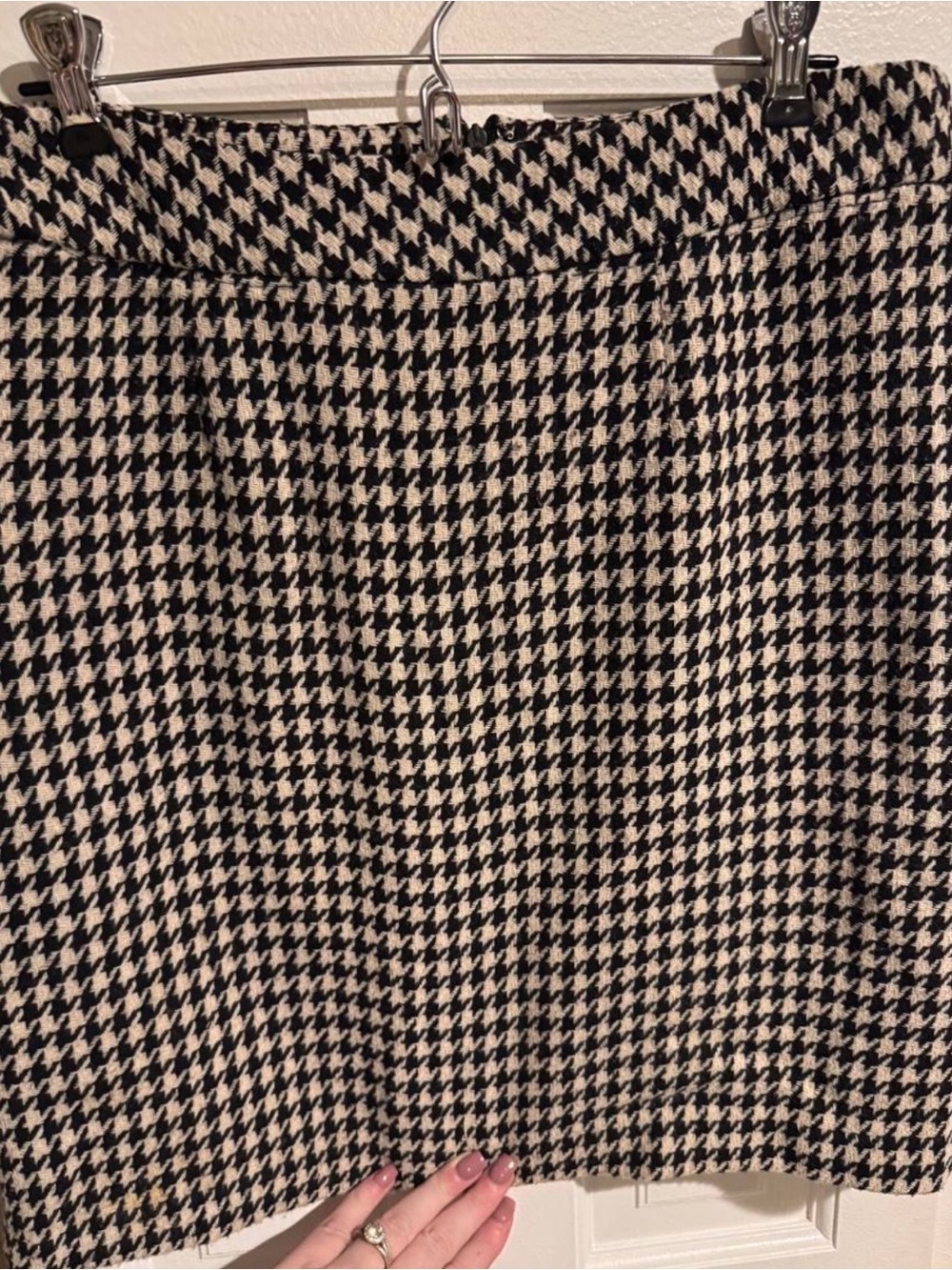 Chadwicks of Boston Wool Blend Houndstooth Pencil Skirt 10P Petite